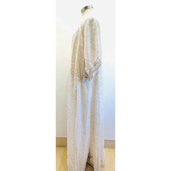 NWT NINE WEST Women Short Sleeve Full Length Lined Peach Boho Maxi Dress Size 4X - Picture 4 of 12